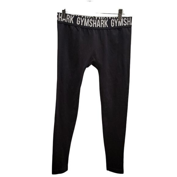GYMSHARK Black Athletic Leggings Waistband Sz Medium Fitness - Picture 2 of 7